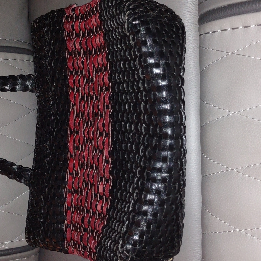Accents By Sharif Woven Leather Handbag - Picture 9 of 11